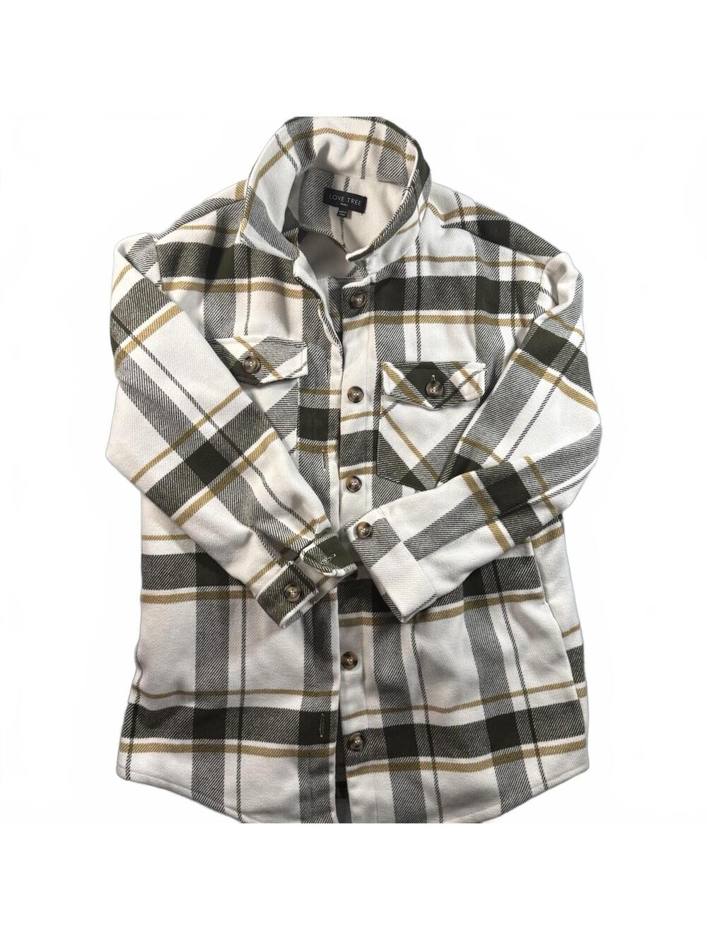 Love Tree Women’s Oversized Plaid Flannel Shacket/Jacket, Women’s S